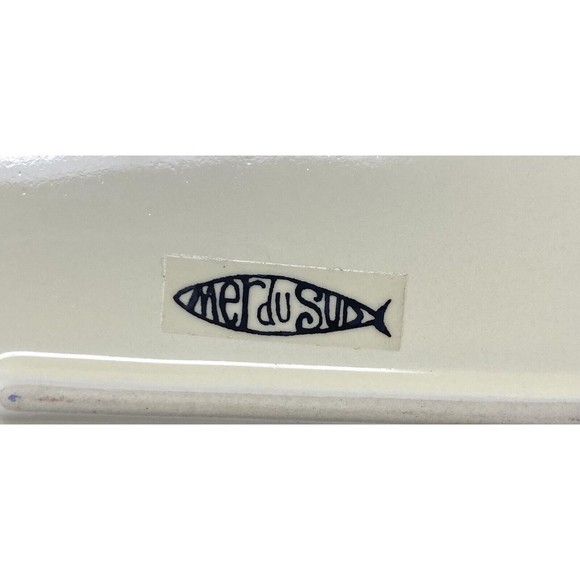 Beige Fish Shaped Ceramic Platter Serving 13.5” x 9” MER du SUD Brand - Picture 6 of 8
